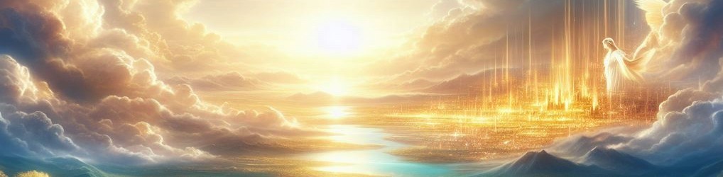 Celestial Dawn over a Golden City