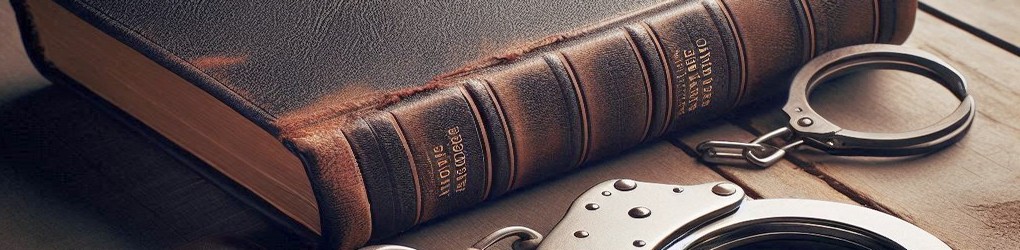 A Closed Bible and Handcuffs