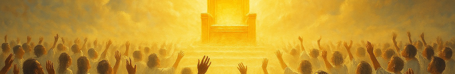 Multitudes worshiping God in heaven in unit