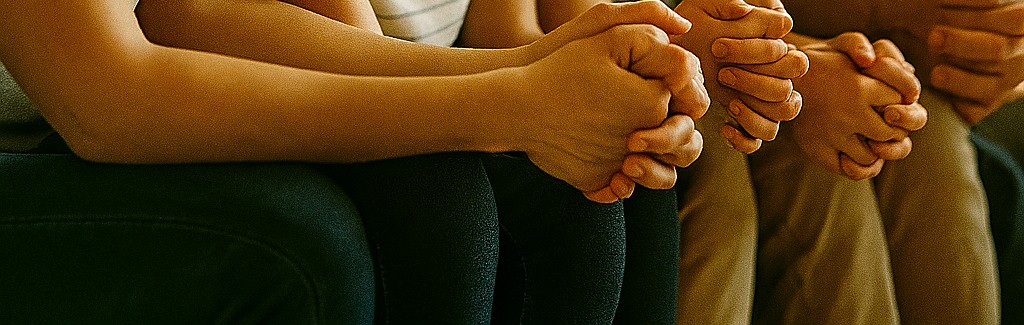 Christian family praying, reflecting on heaven’s hope